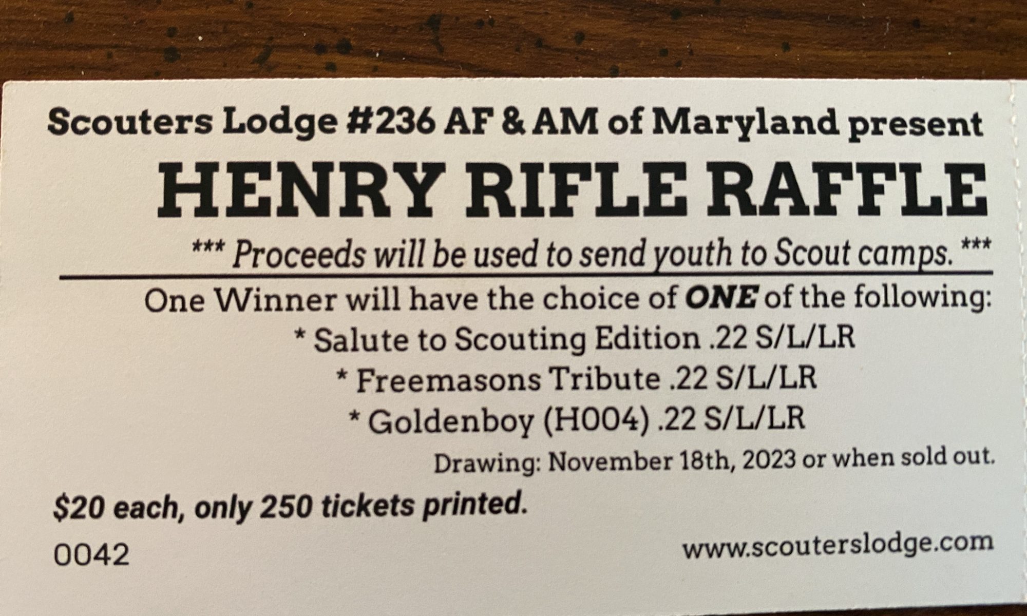 2023 Henry Rifle Raffle